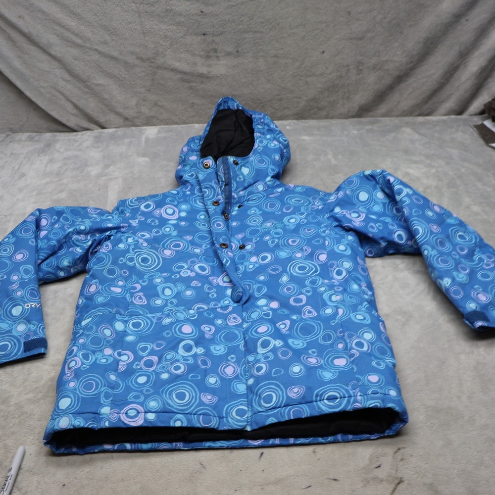 Mountain Hardwear Jacket Youth Medium Blue Geometric Insulated Winter Ski Puffer